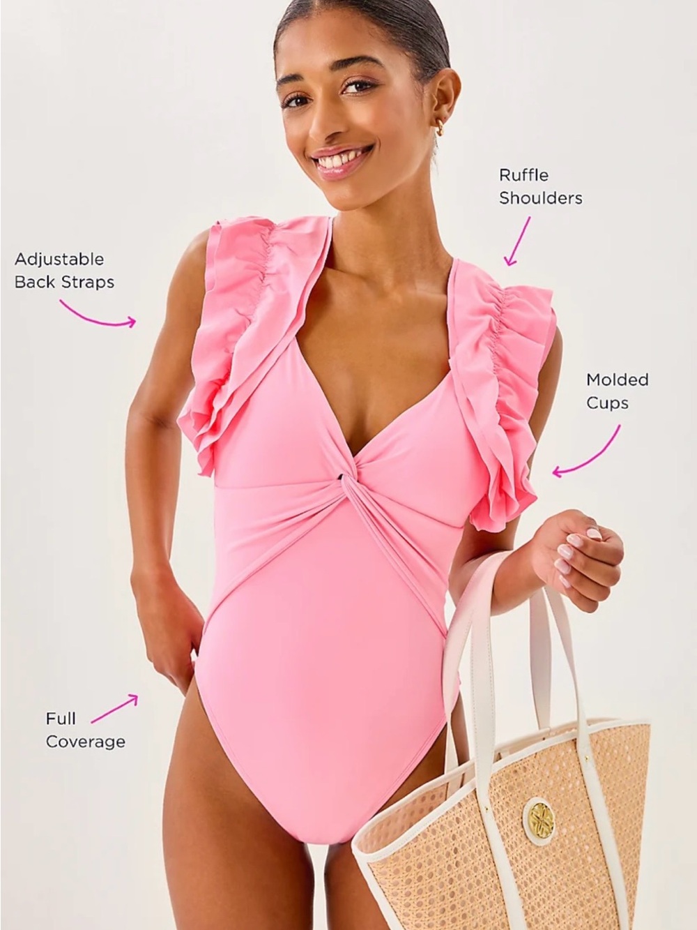 New with Tags Lilly Pulitzer Steviekate One Piece swimsuit in Conch Shell Pink